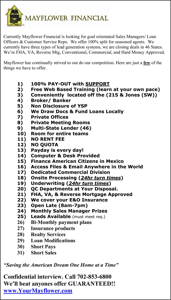 Location: las vegas Compensation: $65,000 + Principals only. Recruiters, please dont contact this job poster.Phone calls about this job are ok.Please do not contact job poster about other services, products or commercial interests.		
